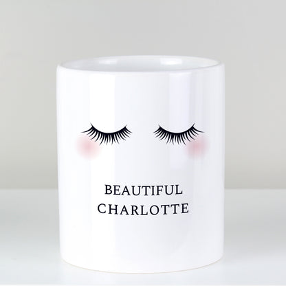 Personalised Eyelashes Ceramic Storage Pot - MK&JD Gifts