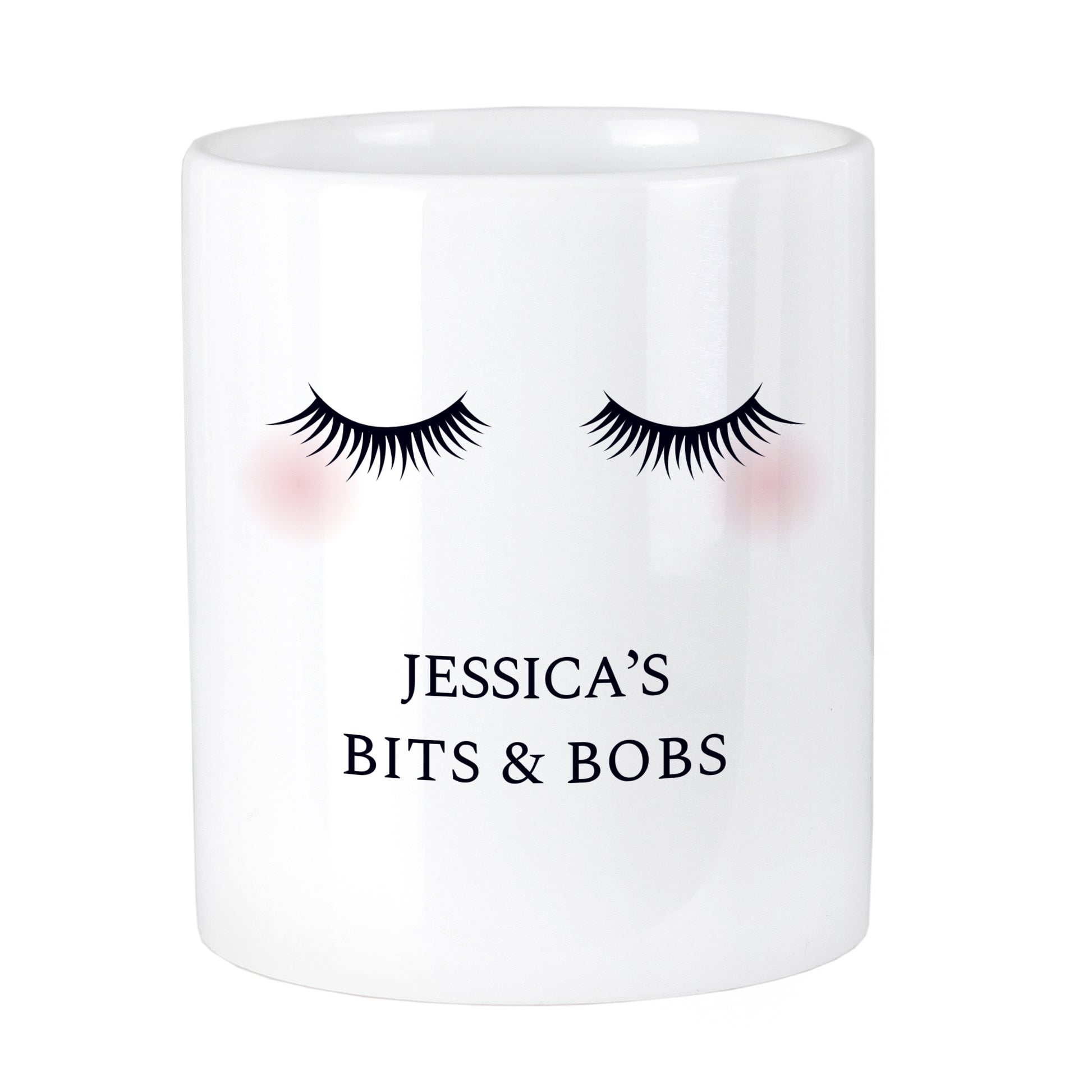 Personalised Eyelashes Ceramic Storage Pot - MK&JD Gifts