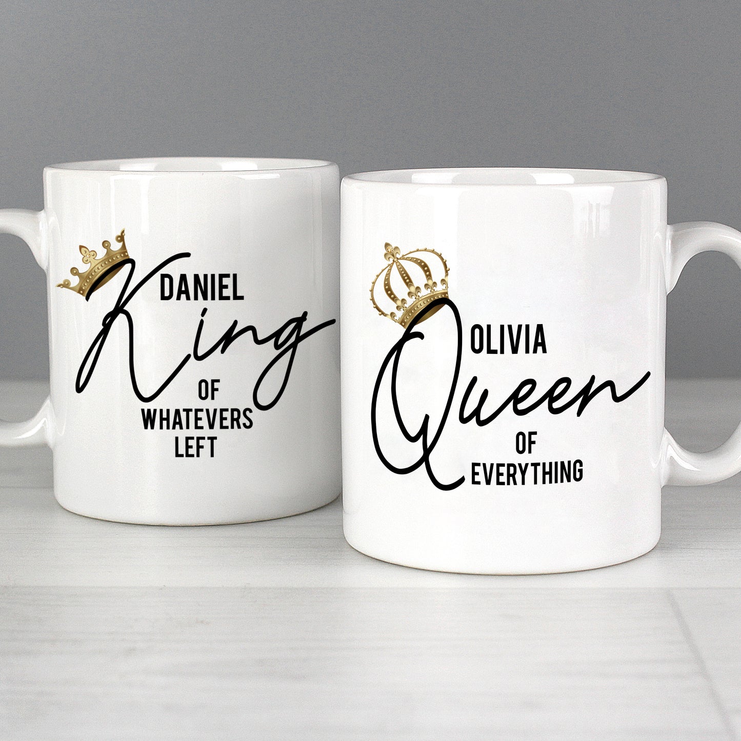 Personalised King and Queen of Everything Mug Set - MK&JD Gifts