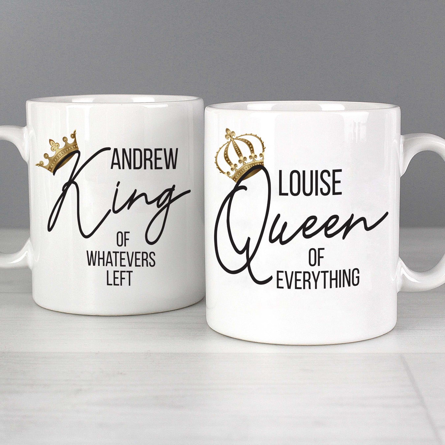 Personalised King and Queen of Everything Mug Set - MK&JD Gifts