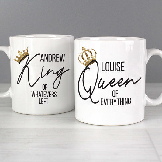 Personalised King and Queen of Everything Mug Set - MK&JD Gifts