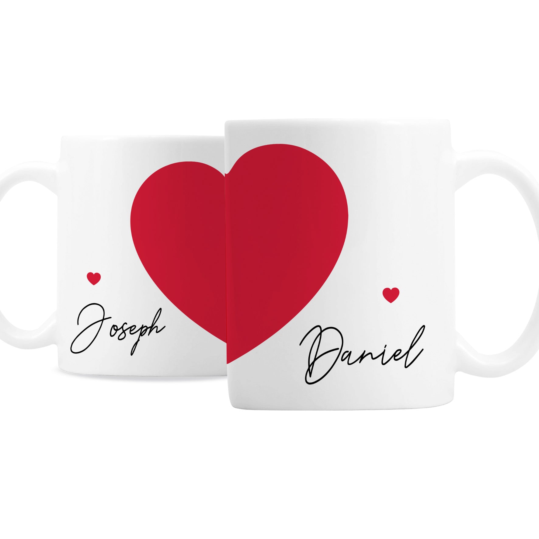 Personalised Two Hearts Mug Set - MK&JD Gifts