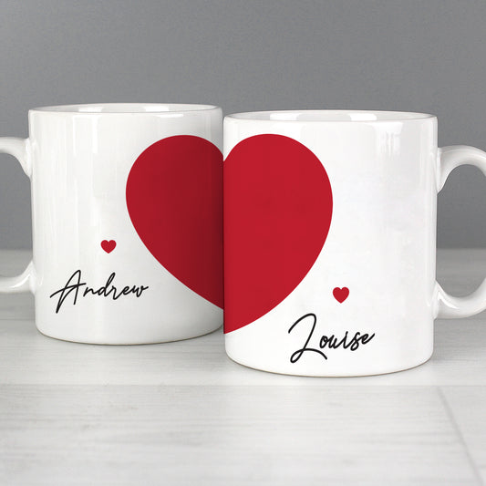 Personalised Two Hearts Mug Set - MK&JD Gifts
