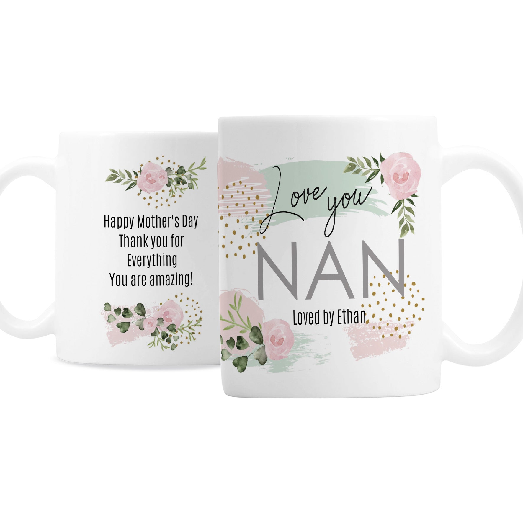 Personalised Abstract Rose Mug - MK&JD Gifts