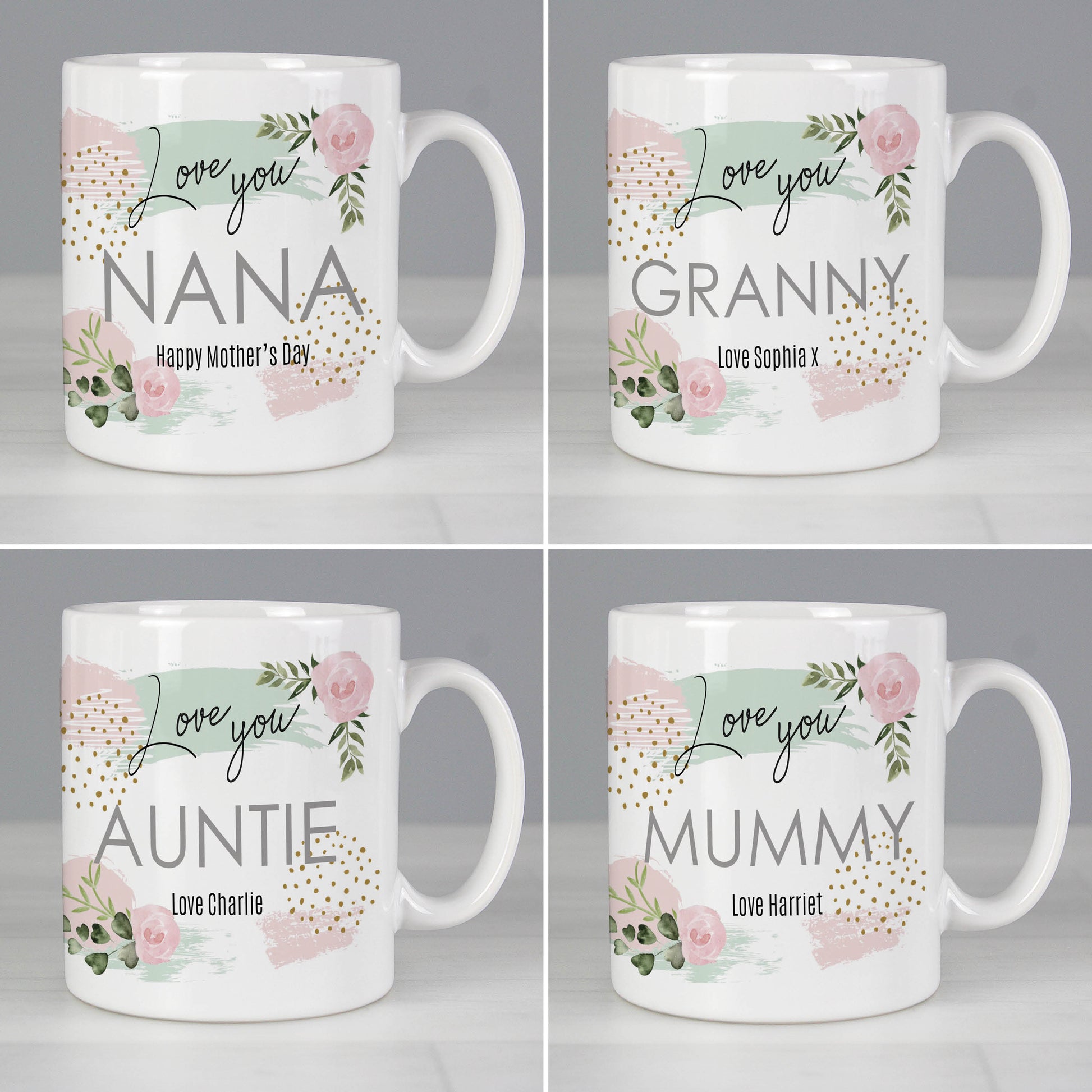 Personalised Abstract Rose Mug - MK&JD Gifts