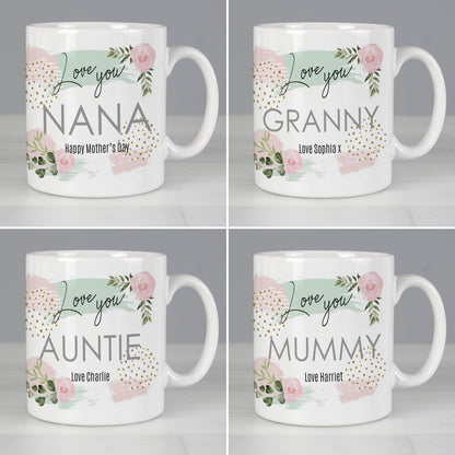Personalised Abstract Rose Mug - MK&JD Gifts
