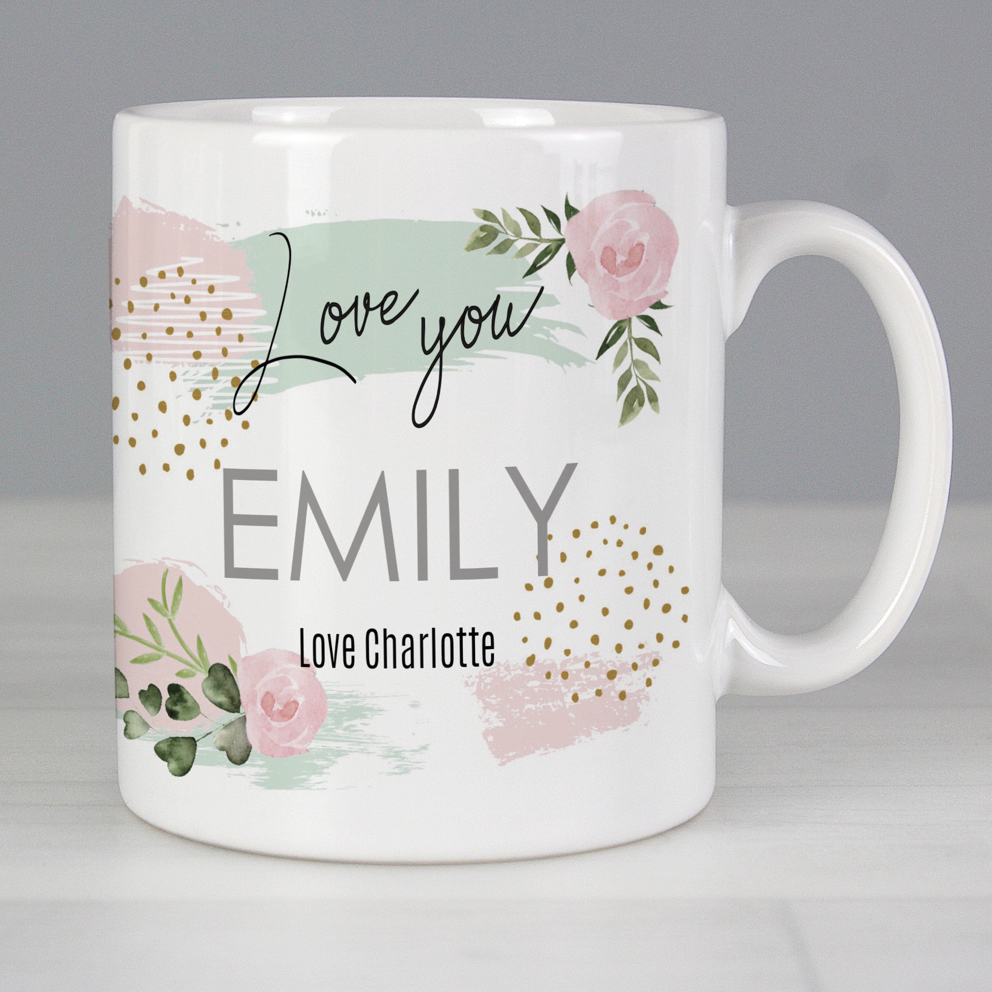 Personalised Abstract Rose Mug - MK&JD Gifts