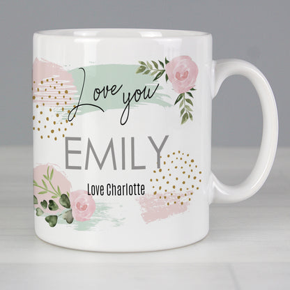 Personalised Abstract Rose Mug - MK&JD Gifts