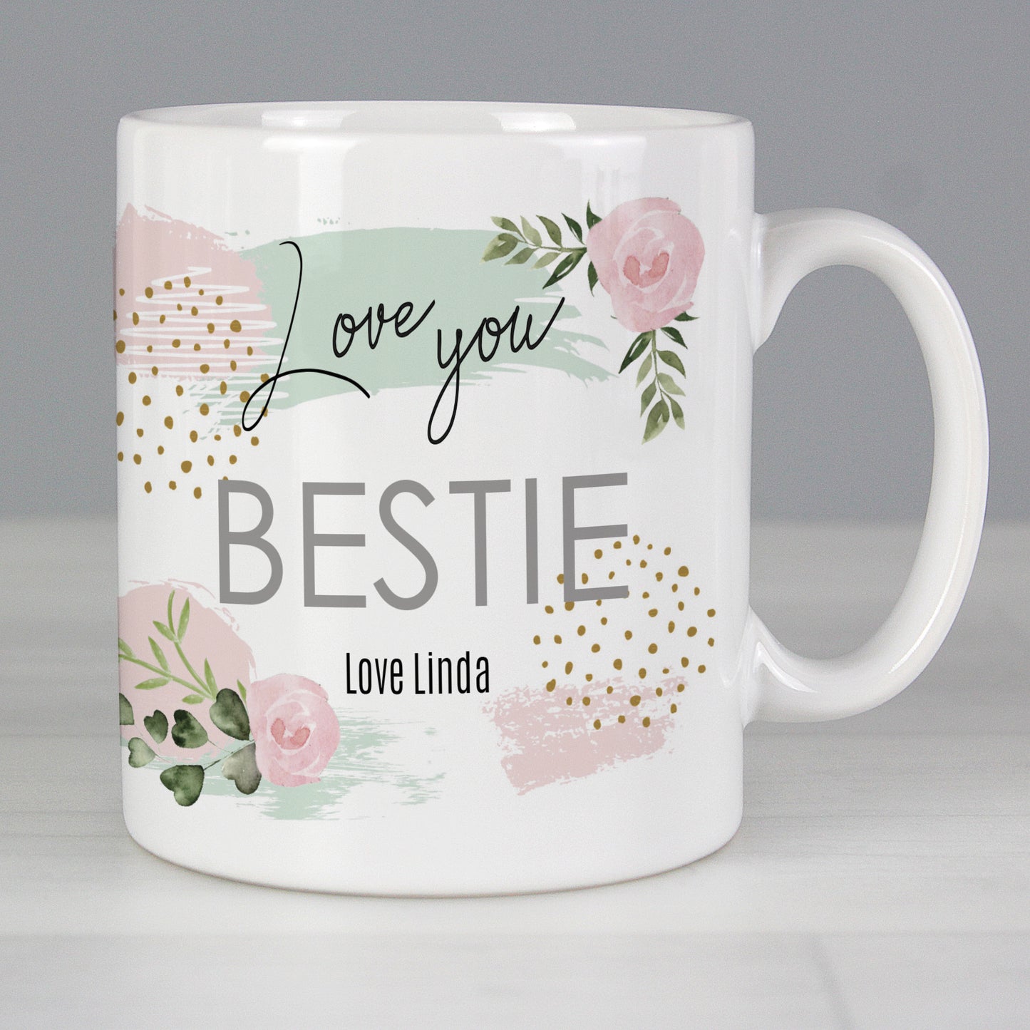 Personalised Abstract Rose Mug - MK&JD Gifts
