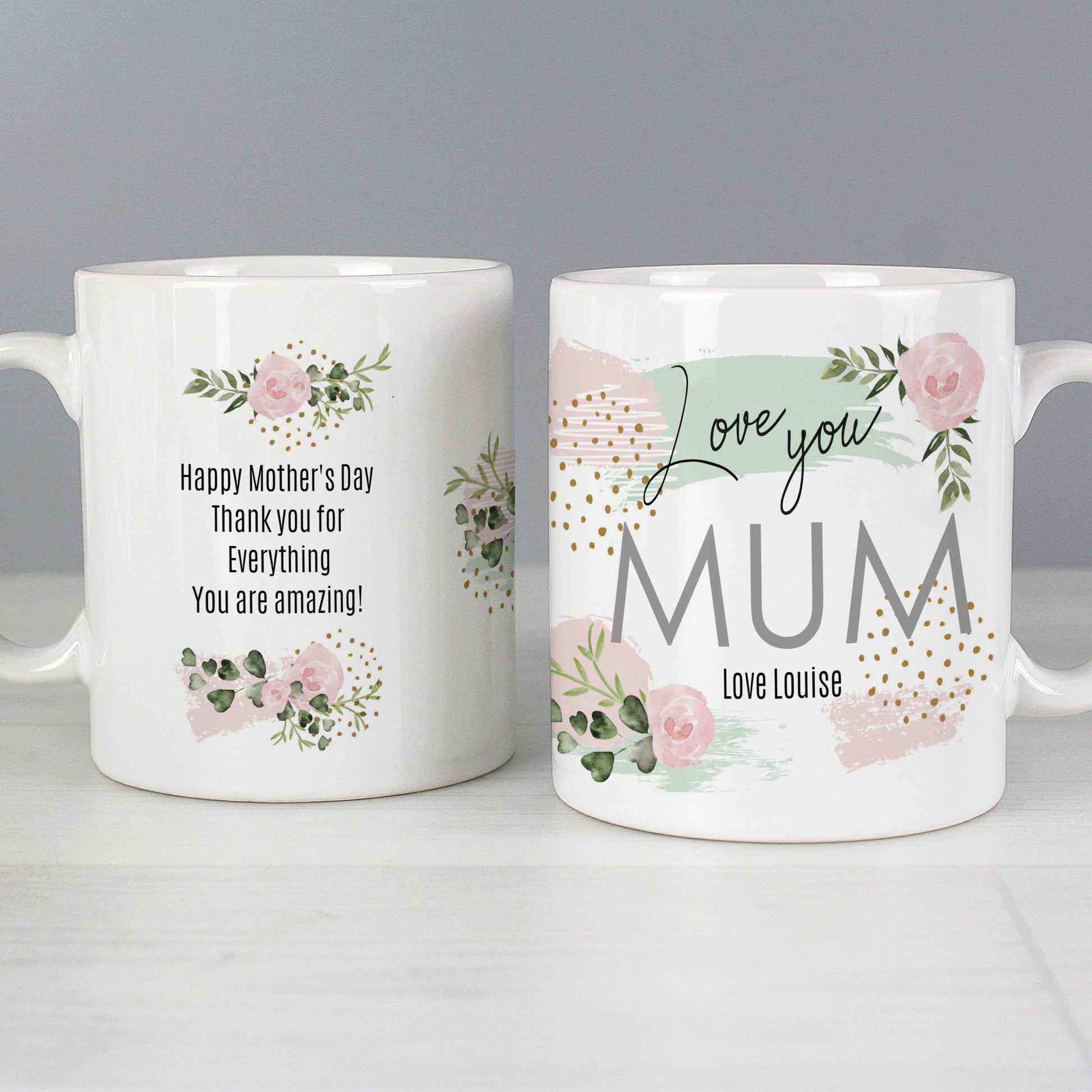 Personalised Abstract Rose Mug - MK&JD Gifts