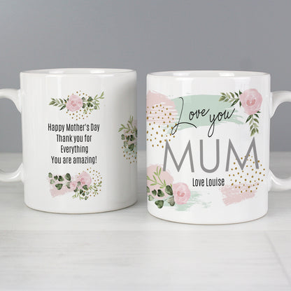 Personalised Abstract Rose Mug - MK&JD Gifts
