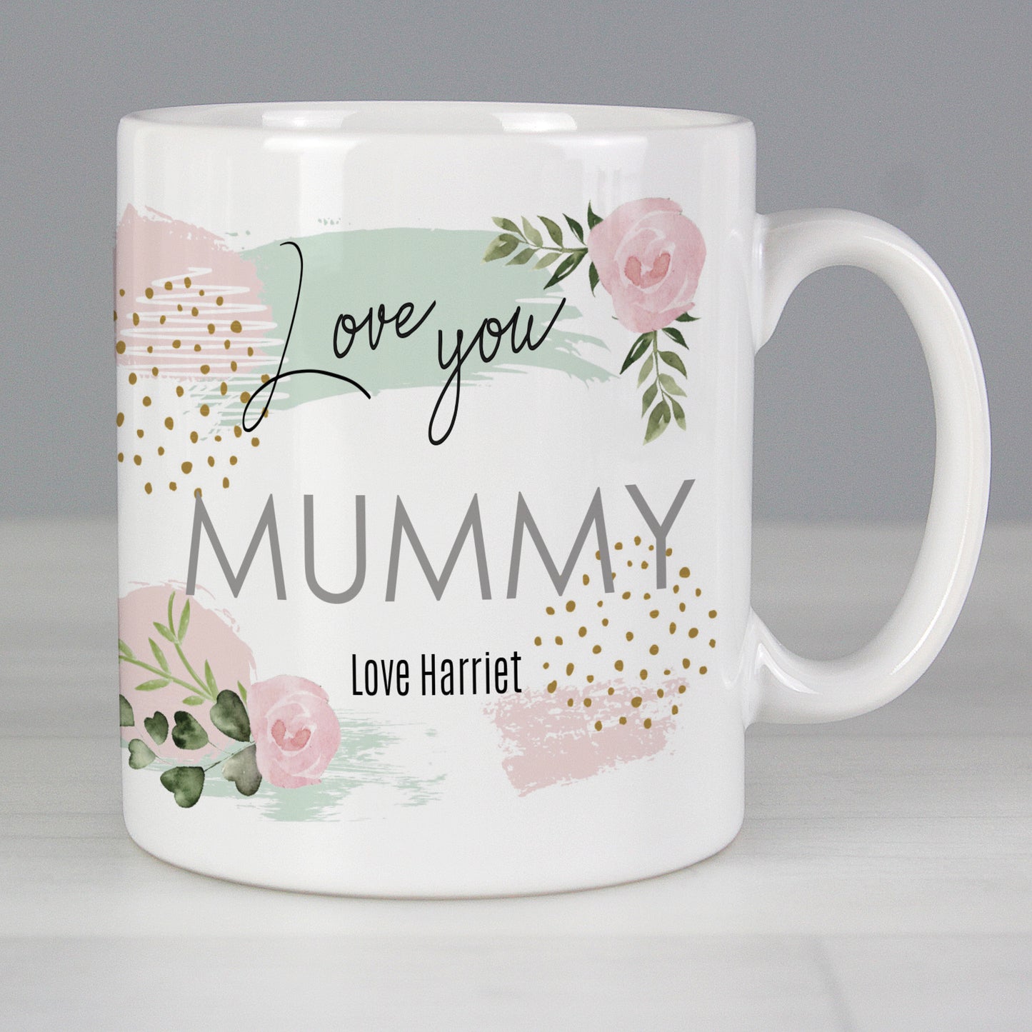 Personalised Abstract Rose Mug - MK&JD Gifts