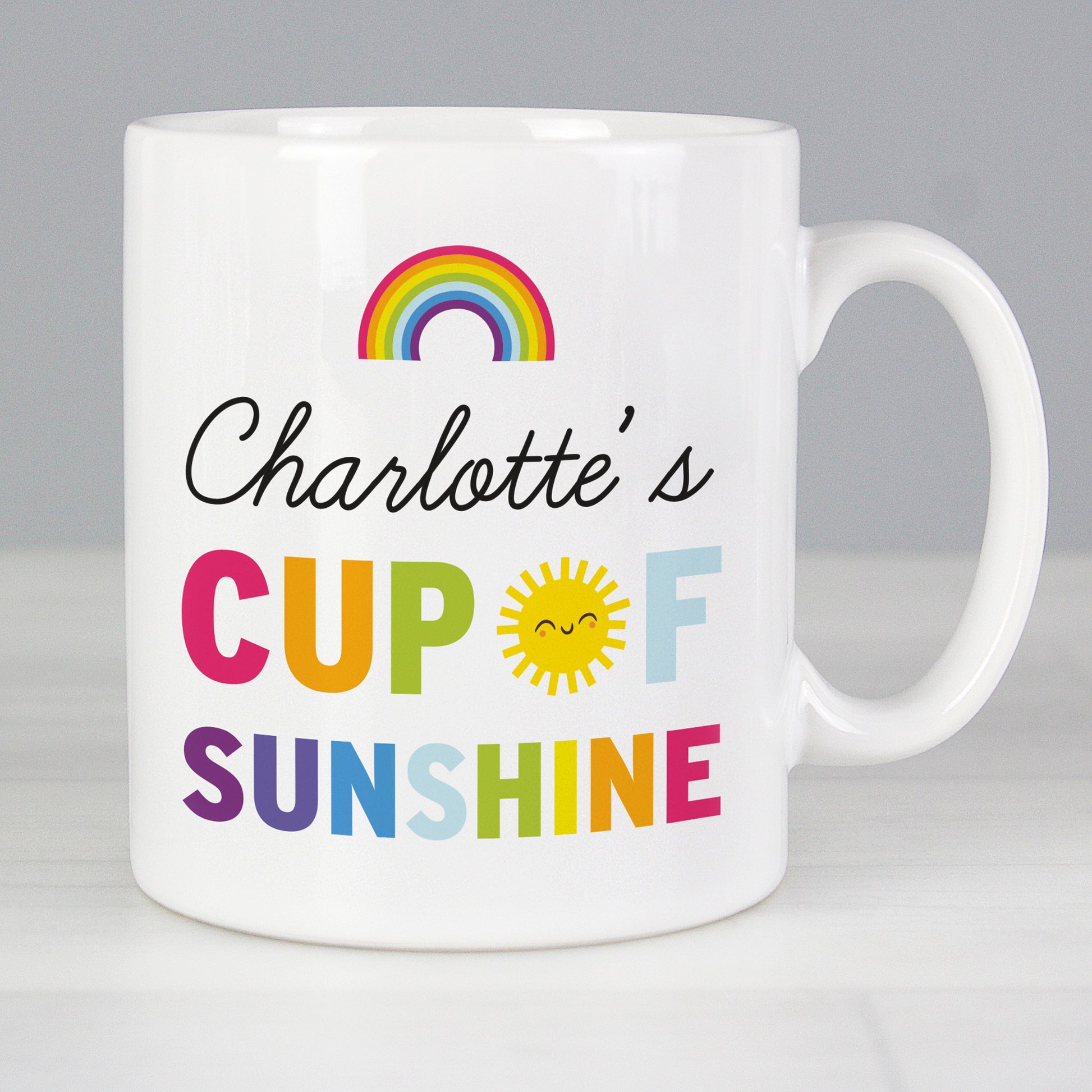 Personalised Rainbow Cup of Sunshine Mug - MK&JD Gifts