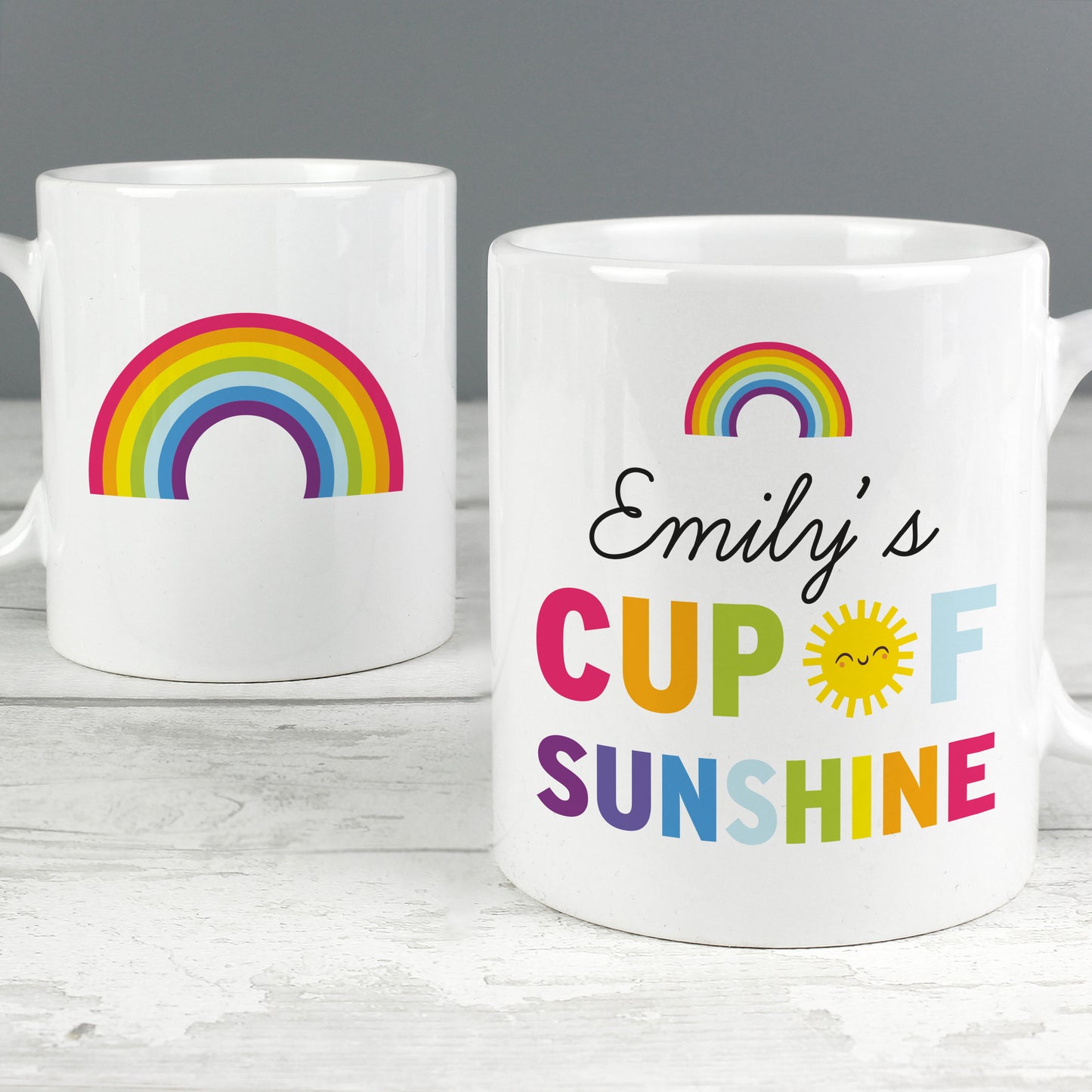 Personalised Rainbow Cup of Sunshine Mug - MK&JD Gifts