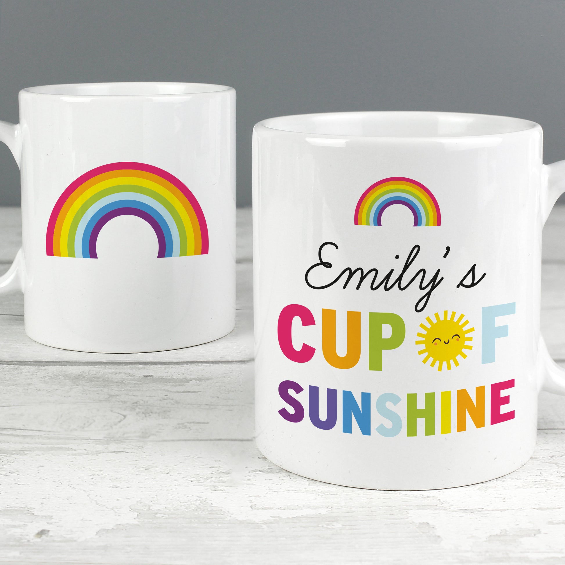 Personalised Rainbow Cup of Sunshine Mug - MK&JD Gifts