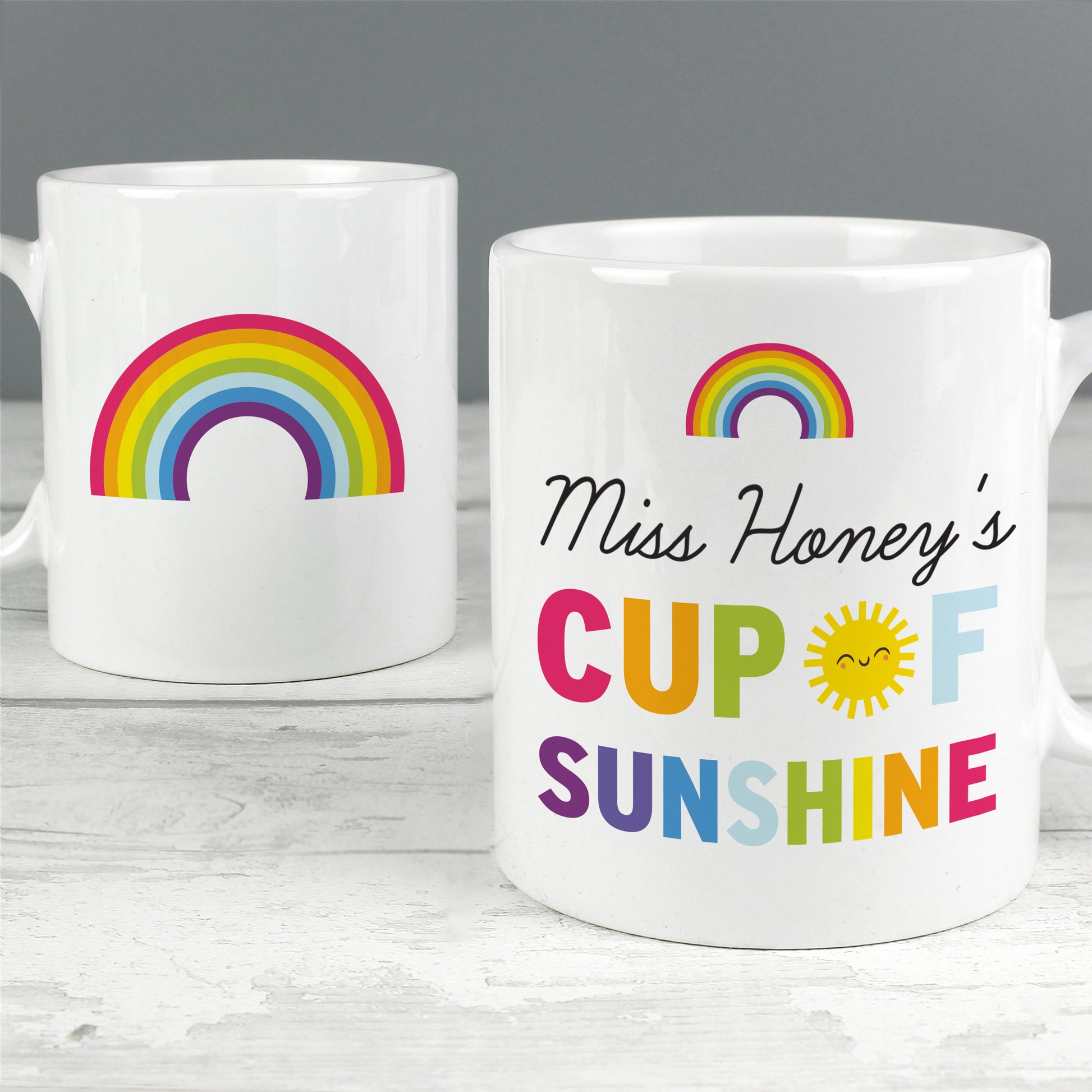 Personalised Rainbow Cup of Sunshine Mug - MK&JD Gifts