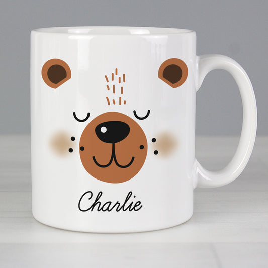 Personalised Cute Bear Face Mug - MK&JD Gifts
