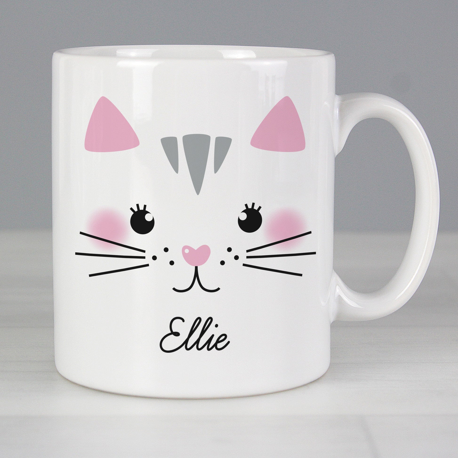 Personalised Cute Cat Face Mug - MK&JD Gifts