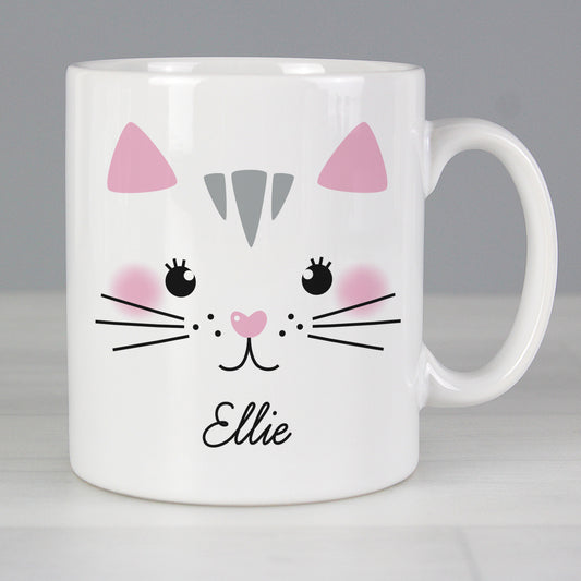 Personalised Cute Cat Face Mug - MK&JD Gifts