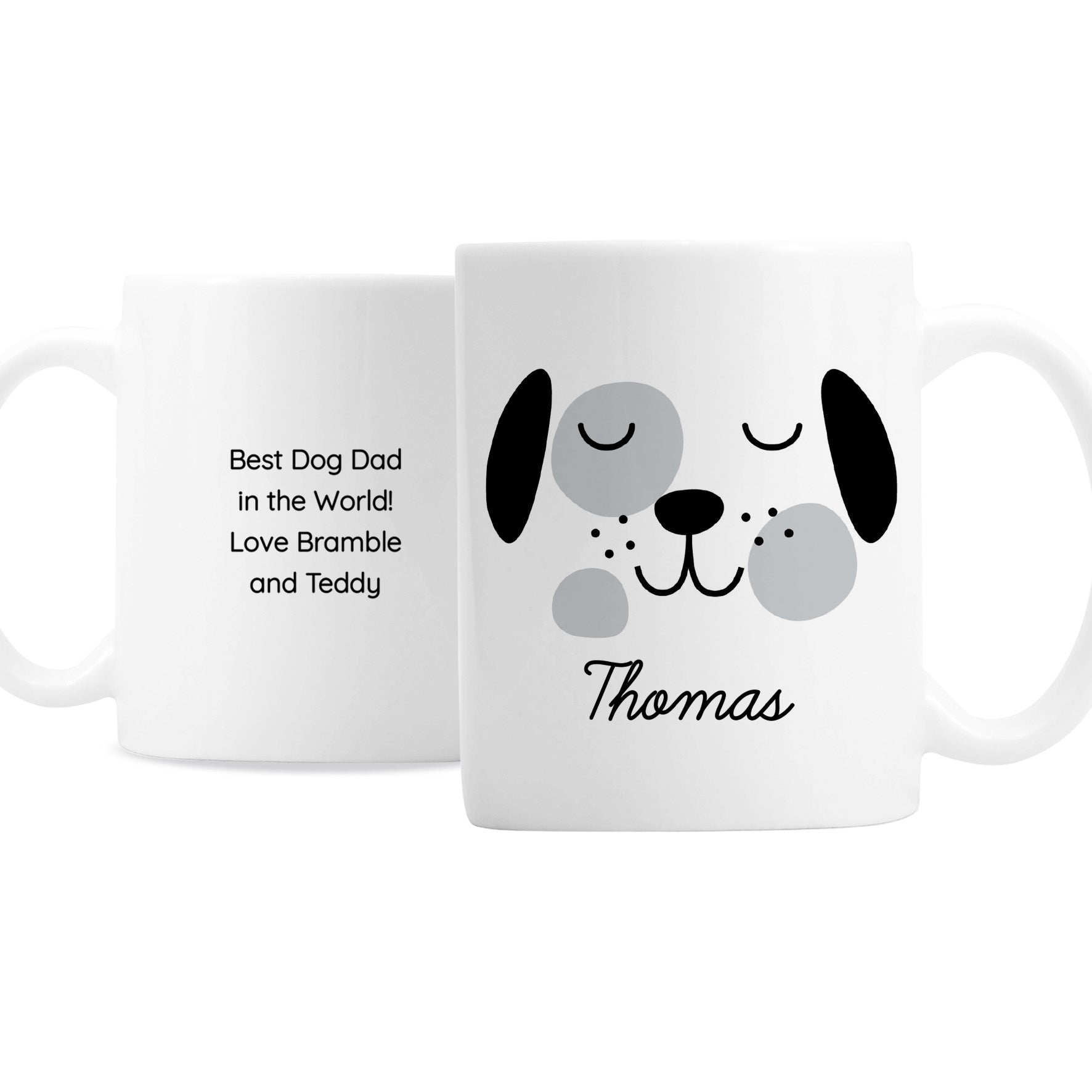 Personalised Cute Dog Face Mug - MK&JD Gifts