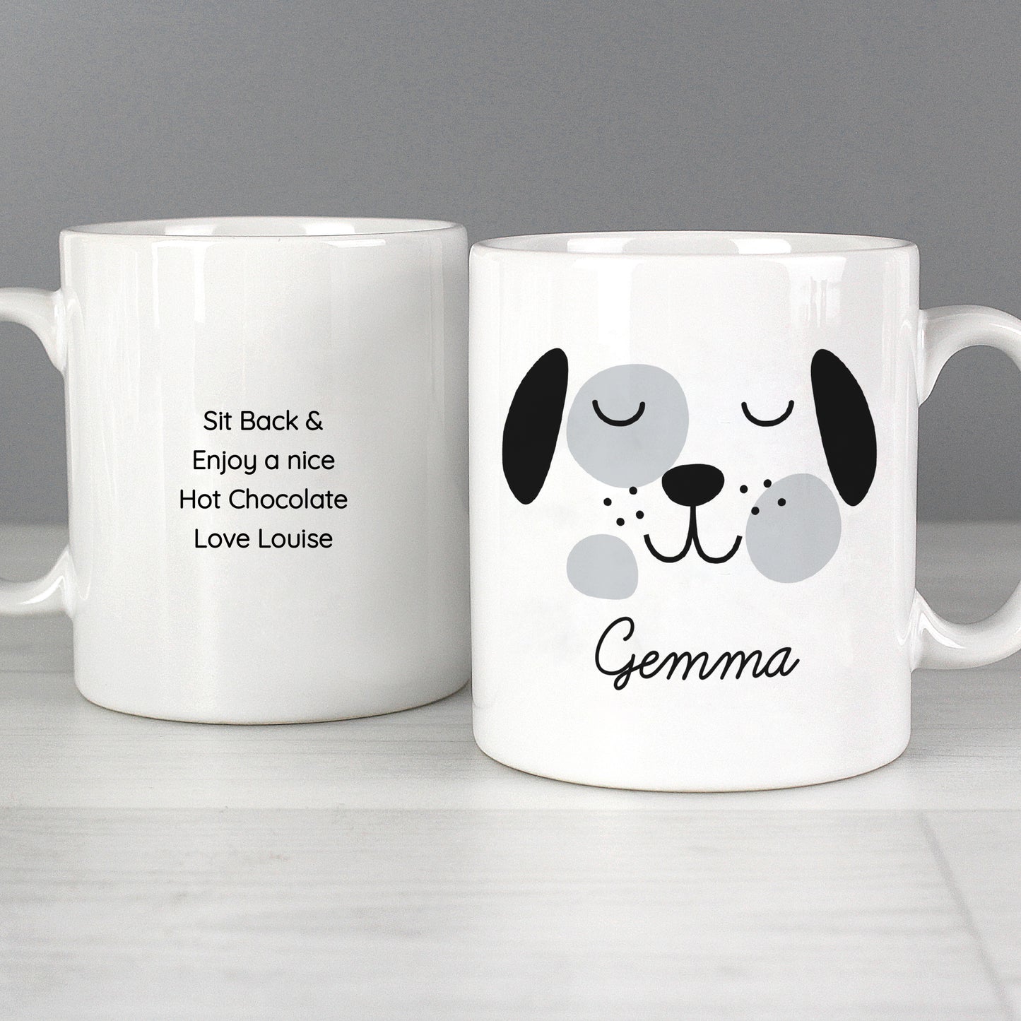 Personalised Cute Dog Face Mug - MK&JD Gifts