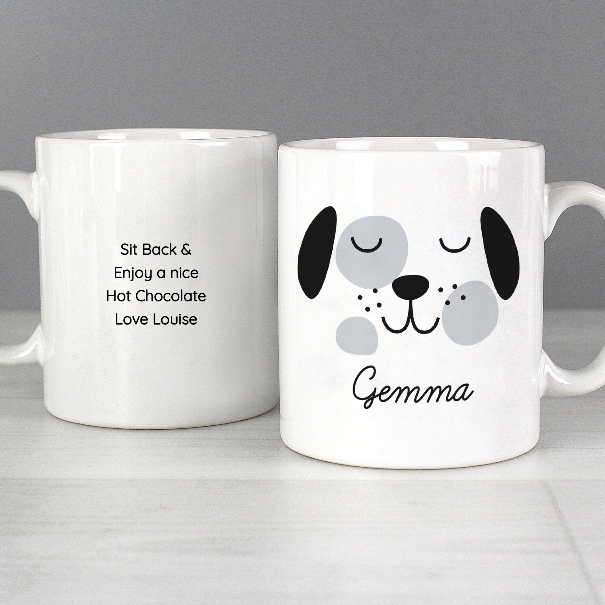 Personalised Cute Dog Face Mug - MK&JD Gifts
