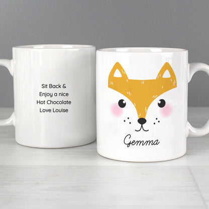 Personalised Cute Fox Face Mug - MK&JD Gifts