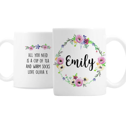 Personalised Floral Mug - MK&JD Gifts