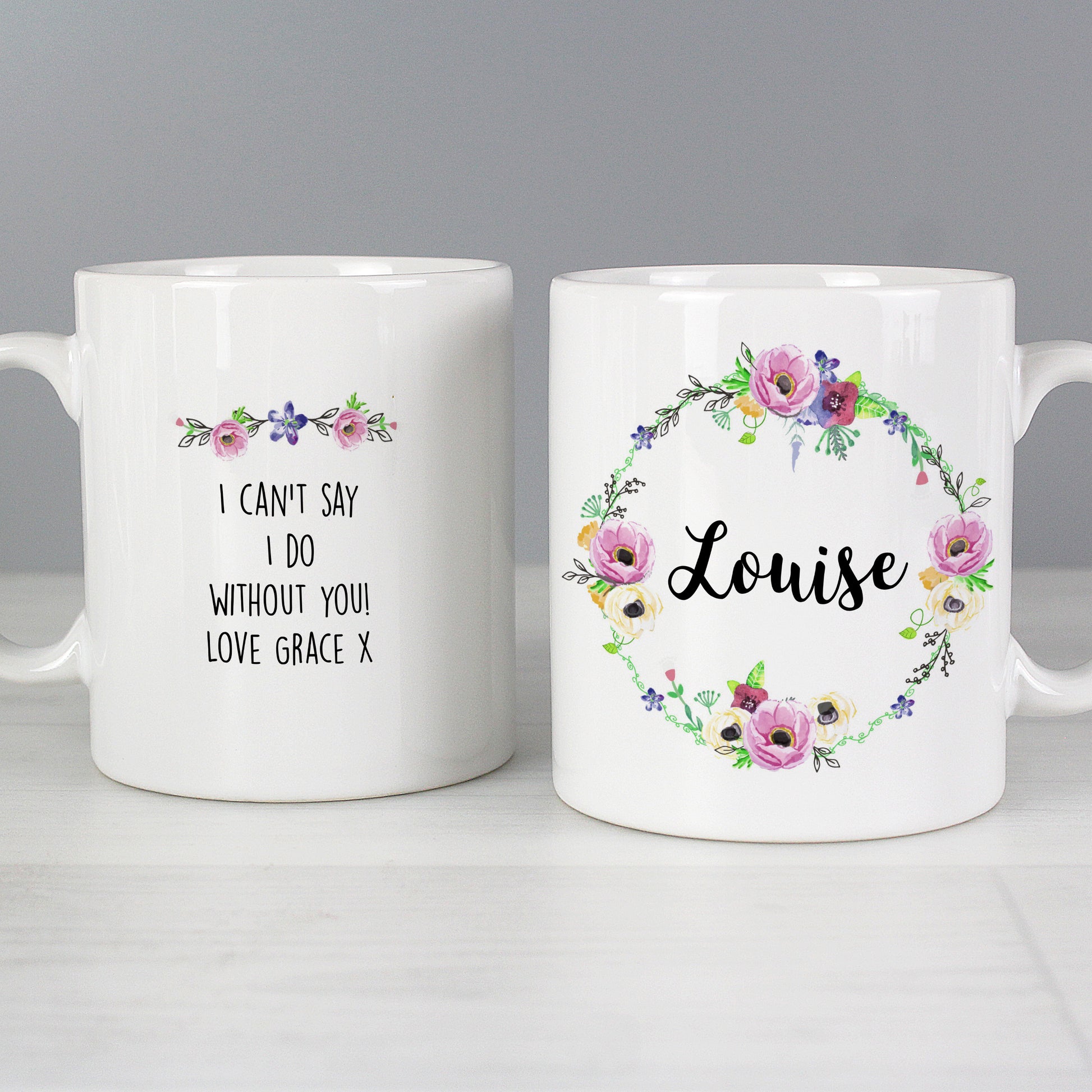 Personalised Floral Mug - MK&JD Gifts