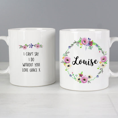 Personalised Floral Mug - MK&JD Gifts