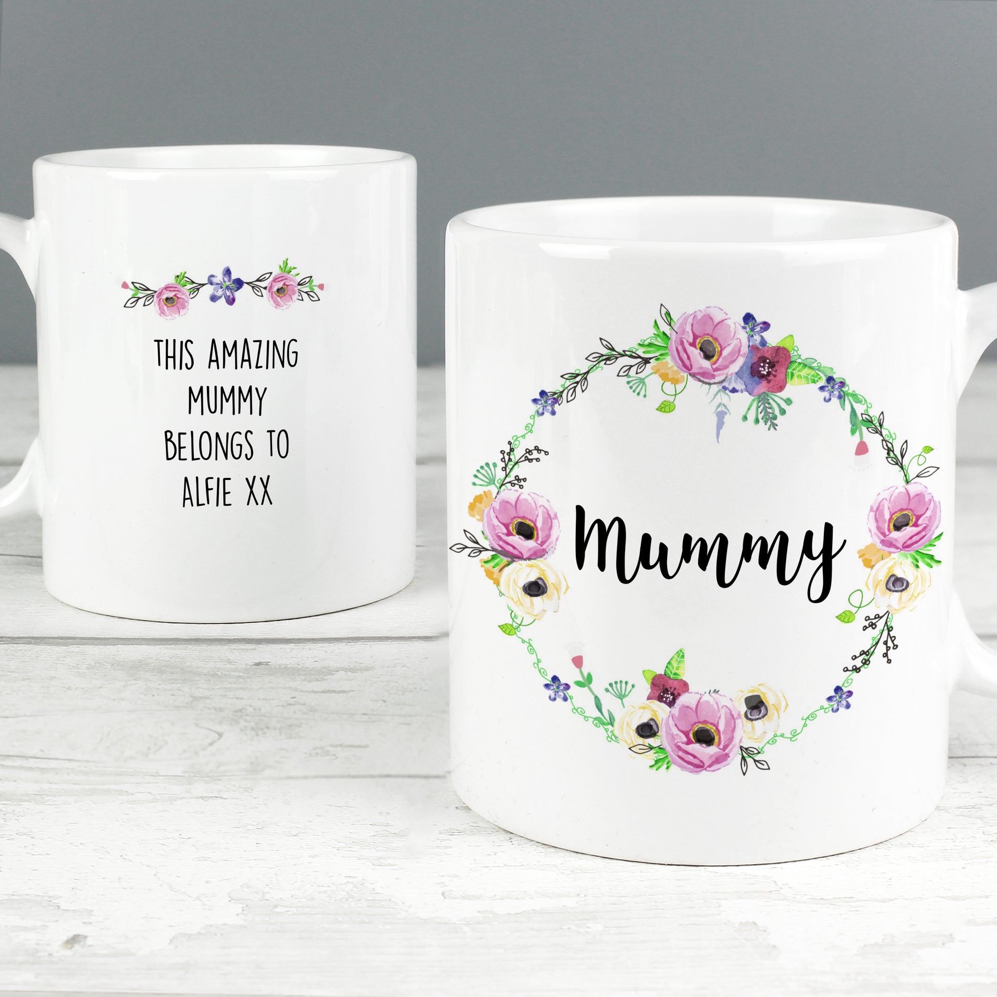 Personalised Floral Mug - MK&JD Gifts