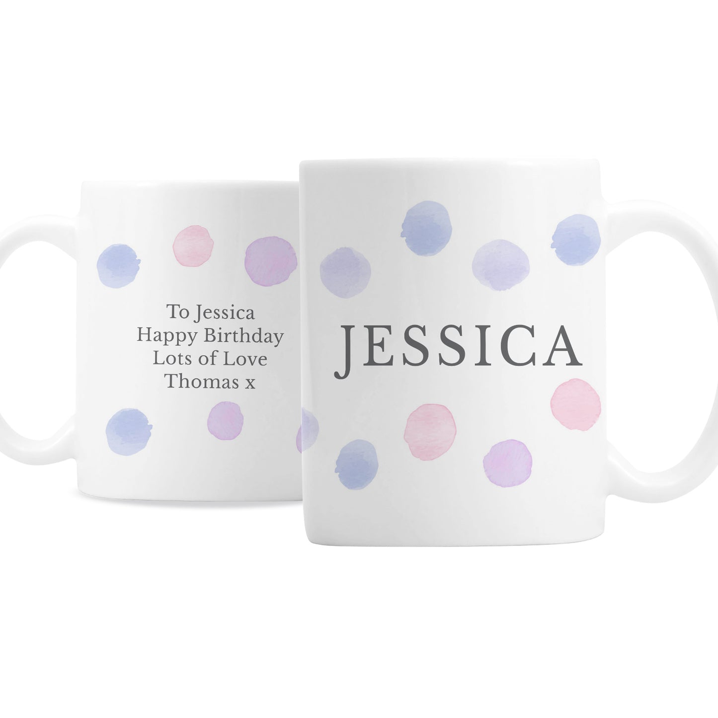 Personalised Pink Spot Mug - MK&JD Gifts