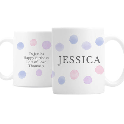 Personalised Pink Spot Mug - MK&JD Gifts