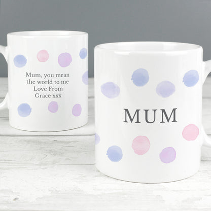 Personalised Pink Spot Mug - MK&JD Gifts