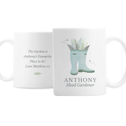 Personalised Blue Wellies Mug - MK&JD Gifts
