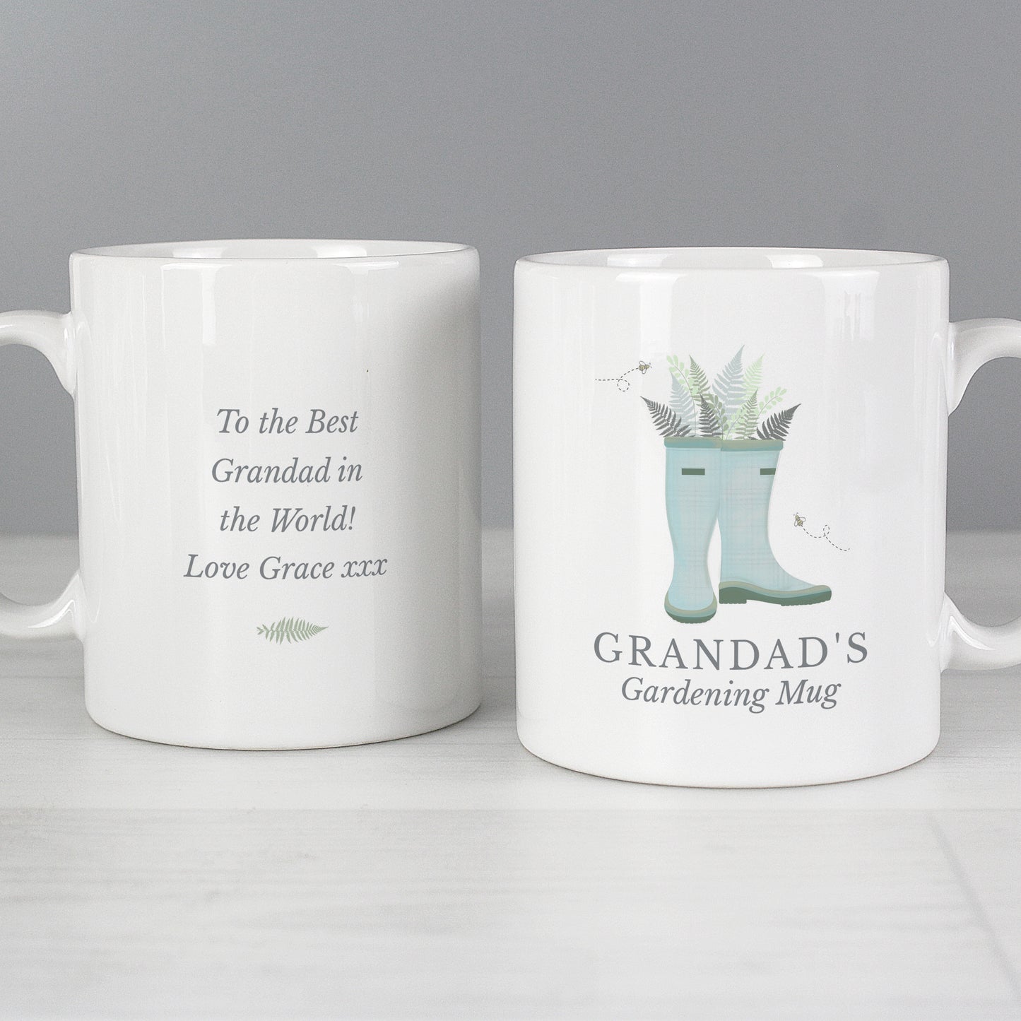 Personalised Blue Wellies Mug - MK&JD Gifts