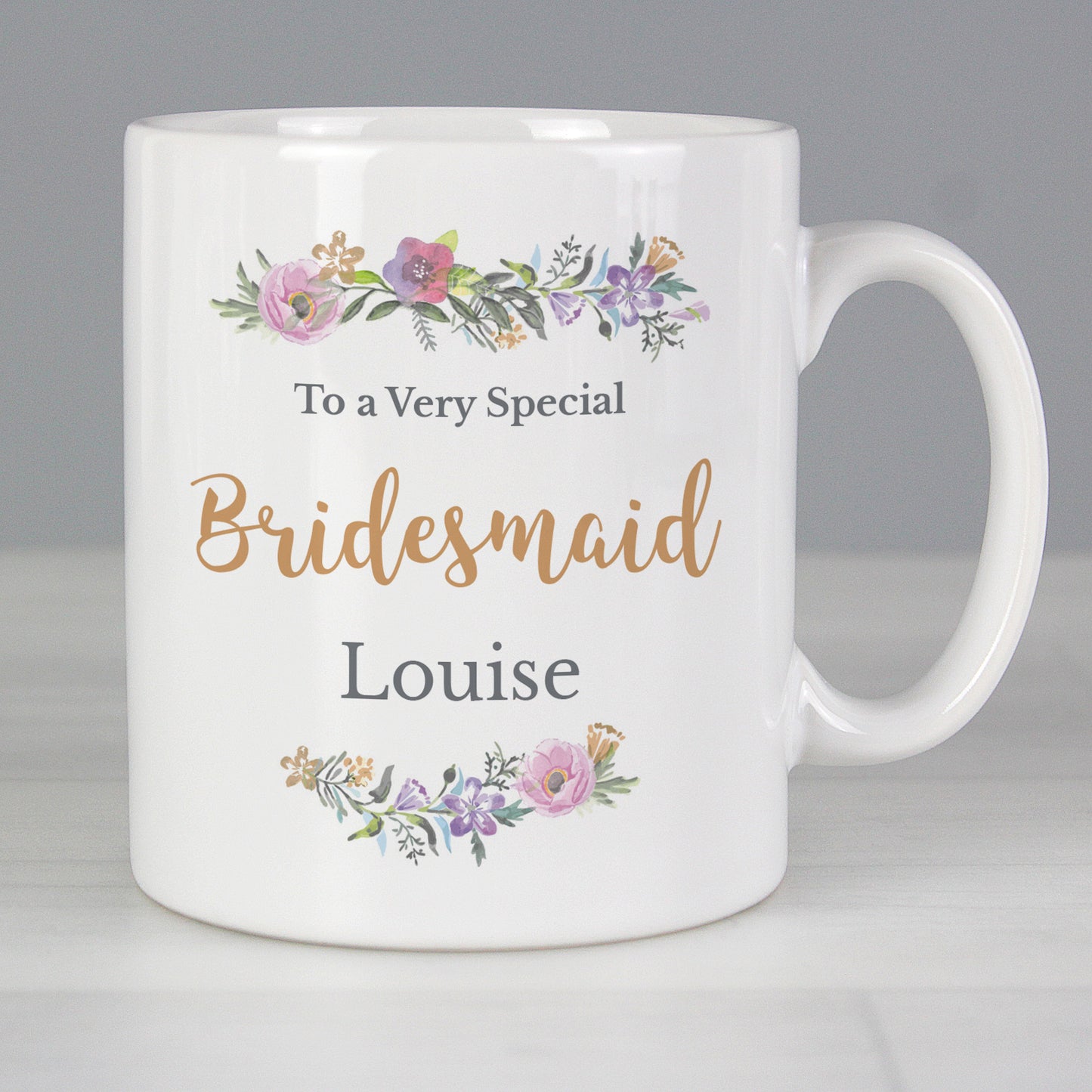 Personalised Floral Message Mug - MK&JD Gifts