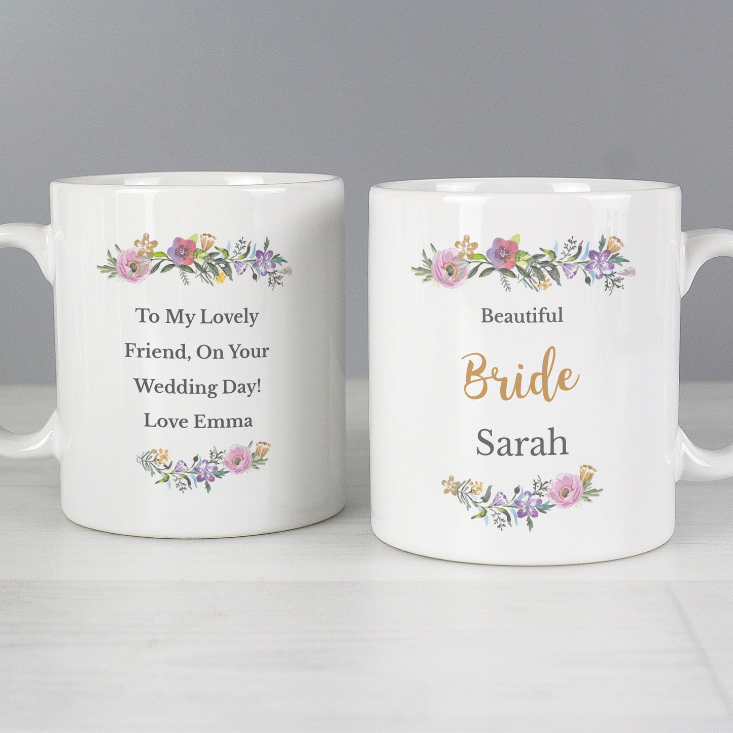 Personalised Floral Message Mug - MK&JD Gifts