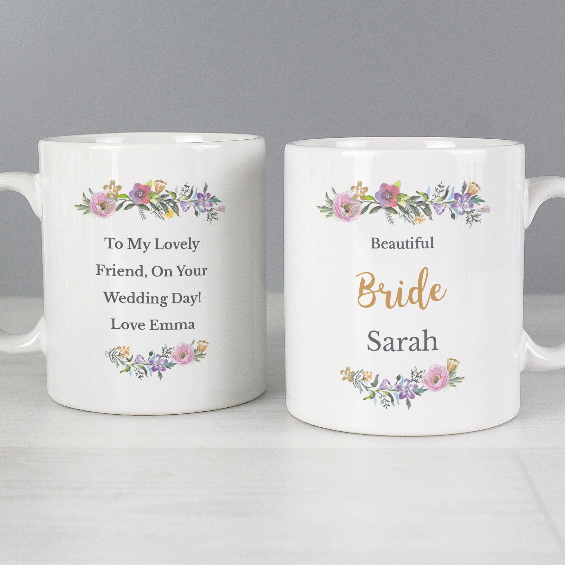 Personalised Floral Message Mug - MK&JD Gifts