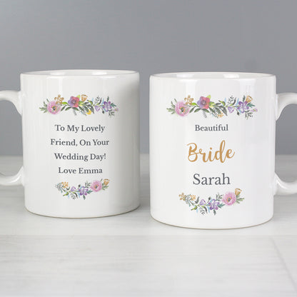 Personalised Floral Message Mug - MK&JD Gifts