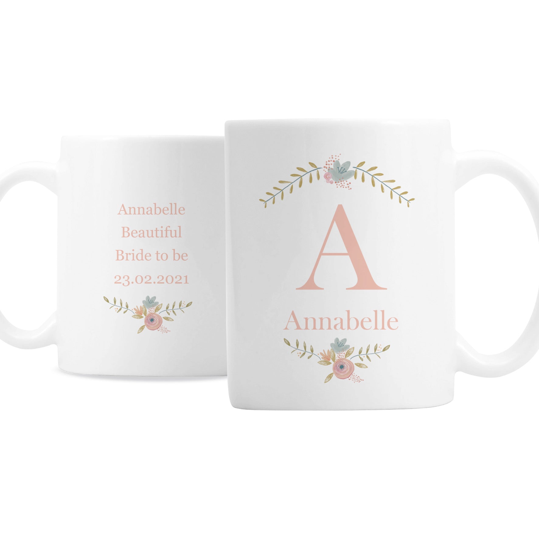 Personalised Floral Bouquet Mug - MK&JD Gifts
