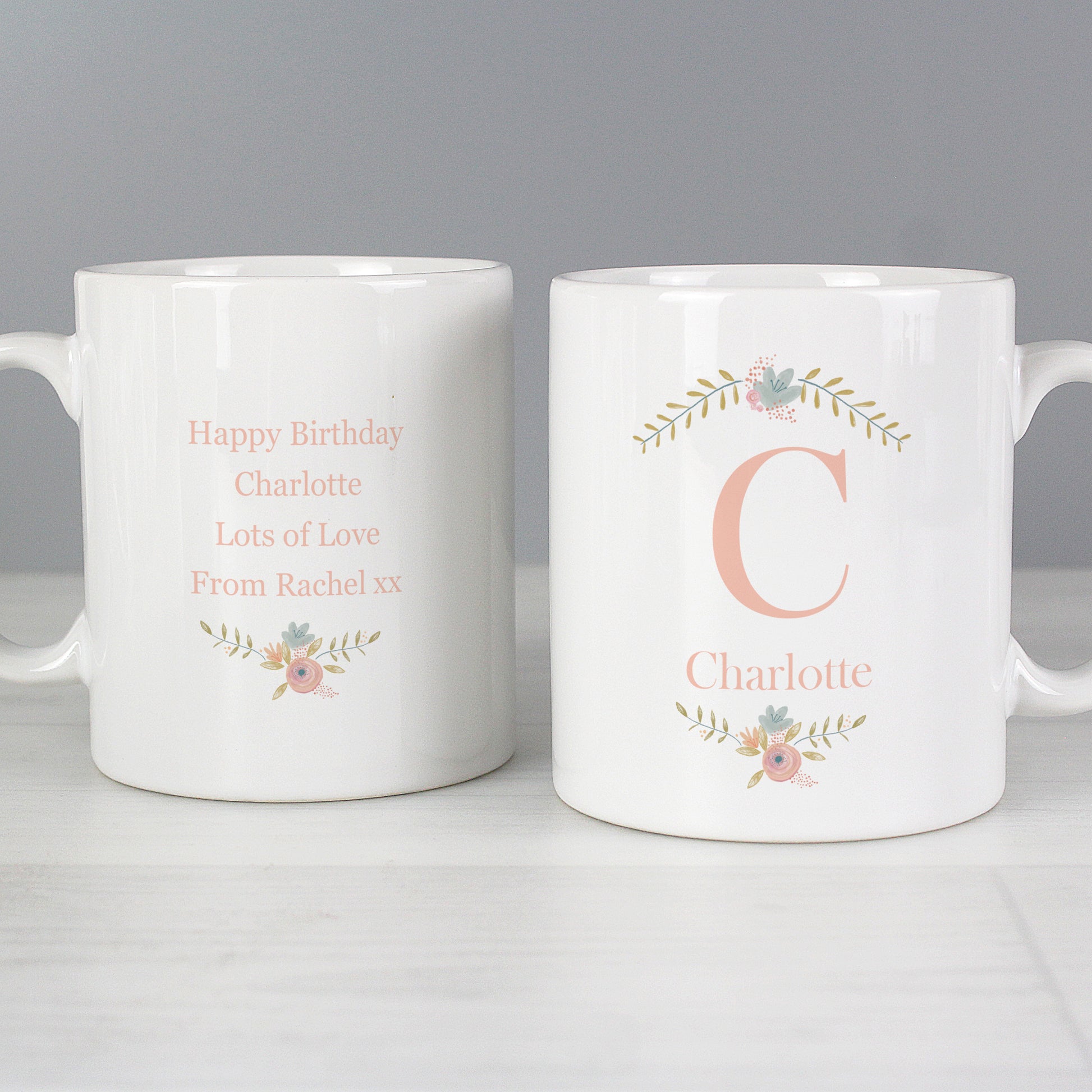 Personalised Floral Bouquet Mug - MK&JD Gifts
