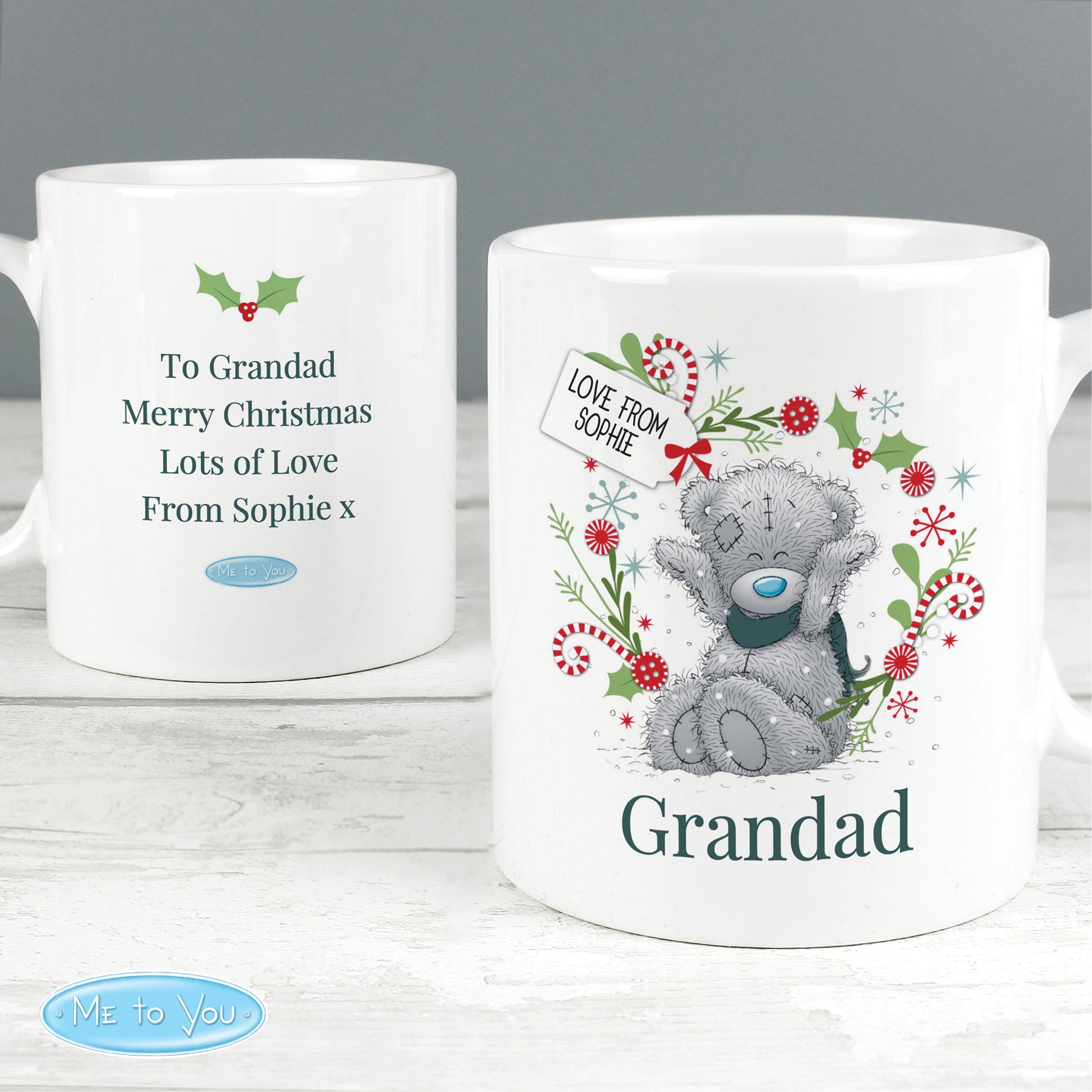 Personalised Me to You 'For Grandad Dad' Christmas Mug - MK&JD Gifts
