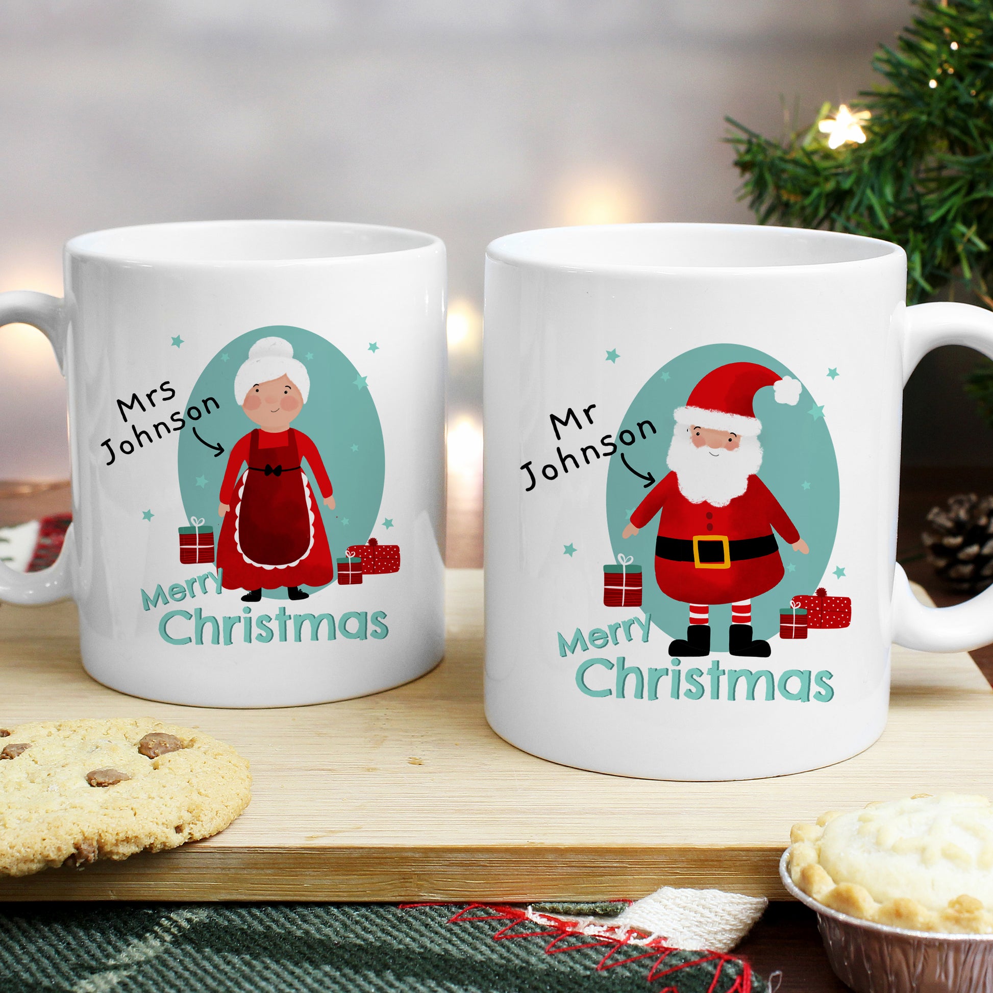 Personalised Mr & Mrs Claus Mug Set - MK&JD Gifts