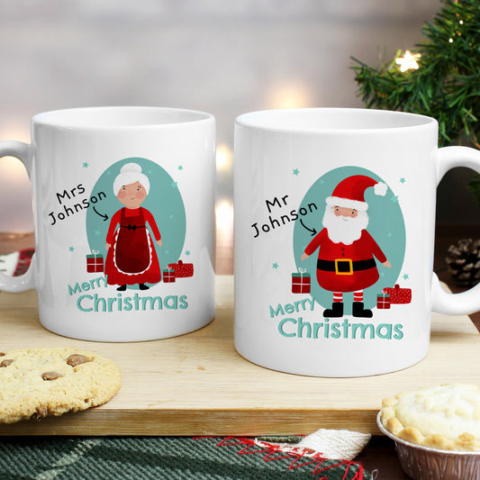 Personalised Mr & Mrs Claus Mug Set - MK&JD Gifts