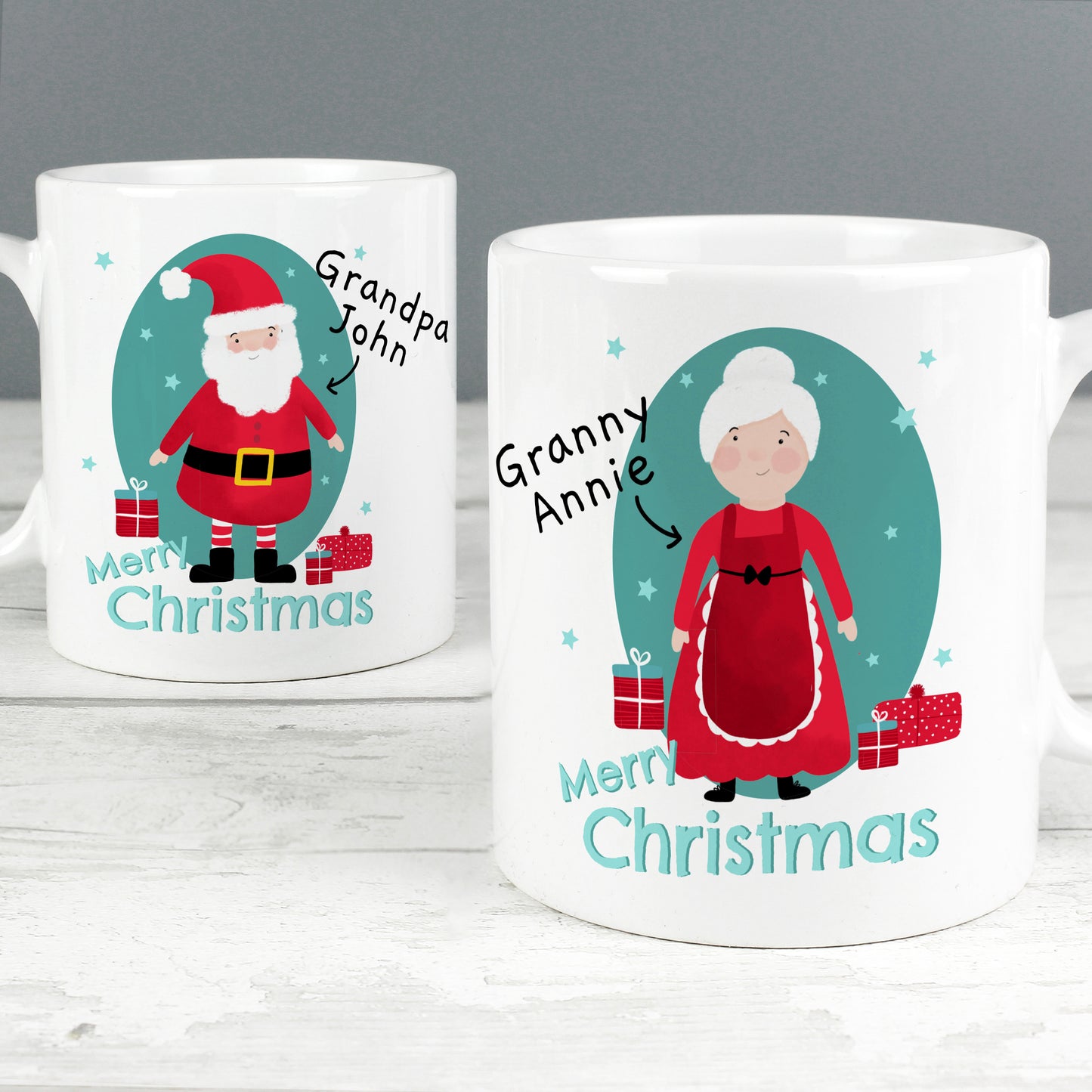Personalised Mr & Mrs Claus Mug Set - MK&JD Gifts