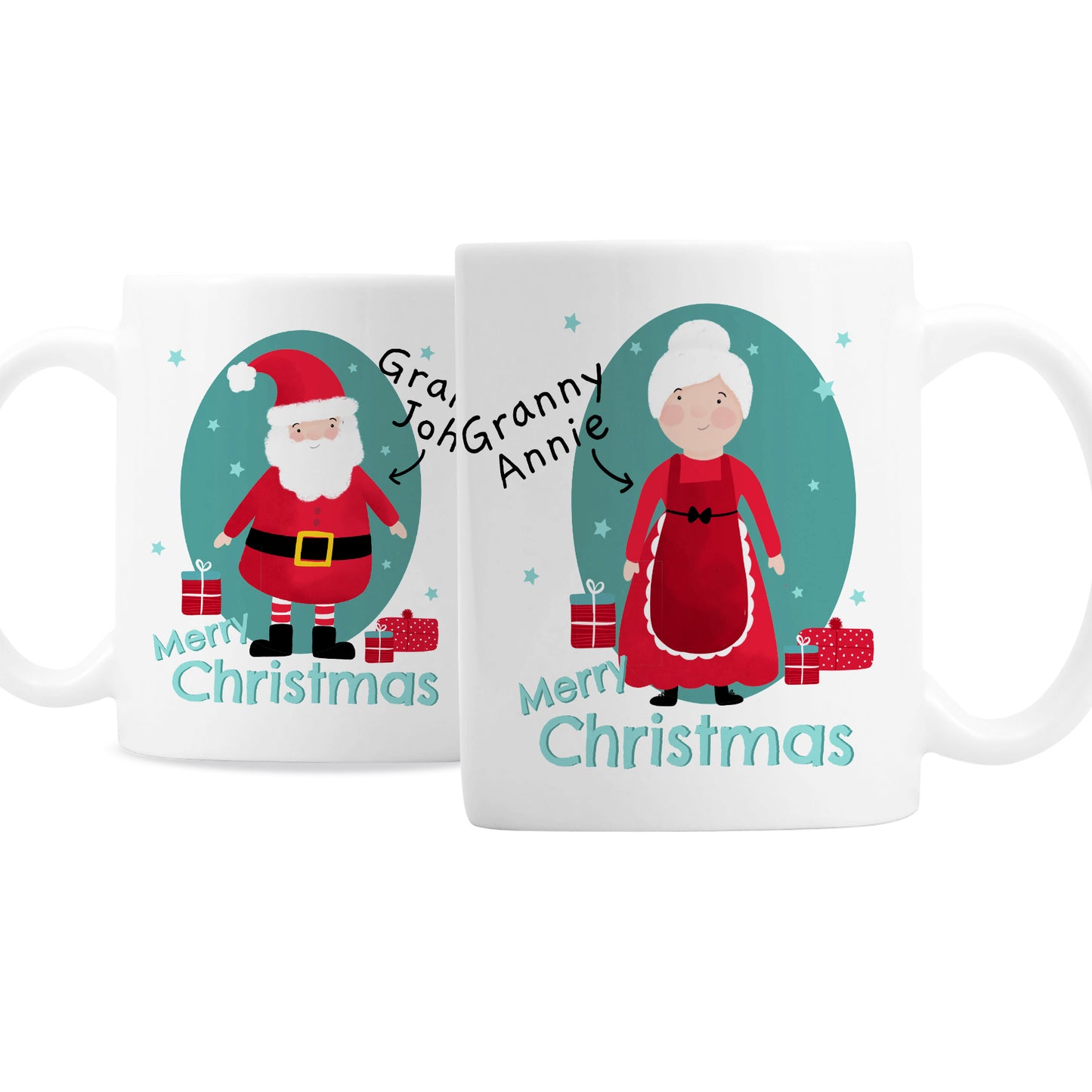 Personalised Mr & Mrs Claus Mug Set - MK&JD Gifts