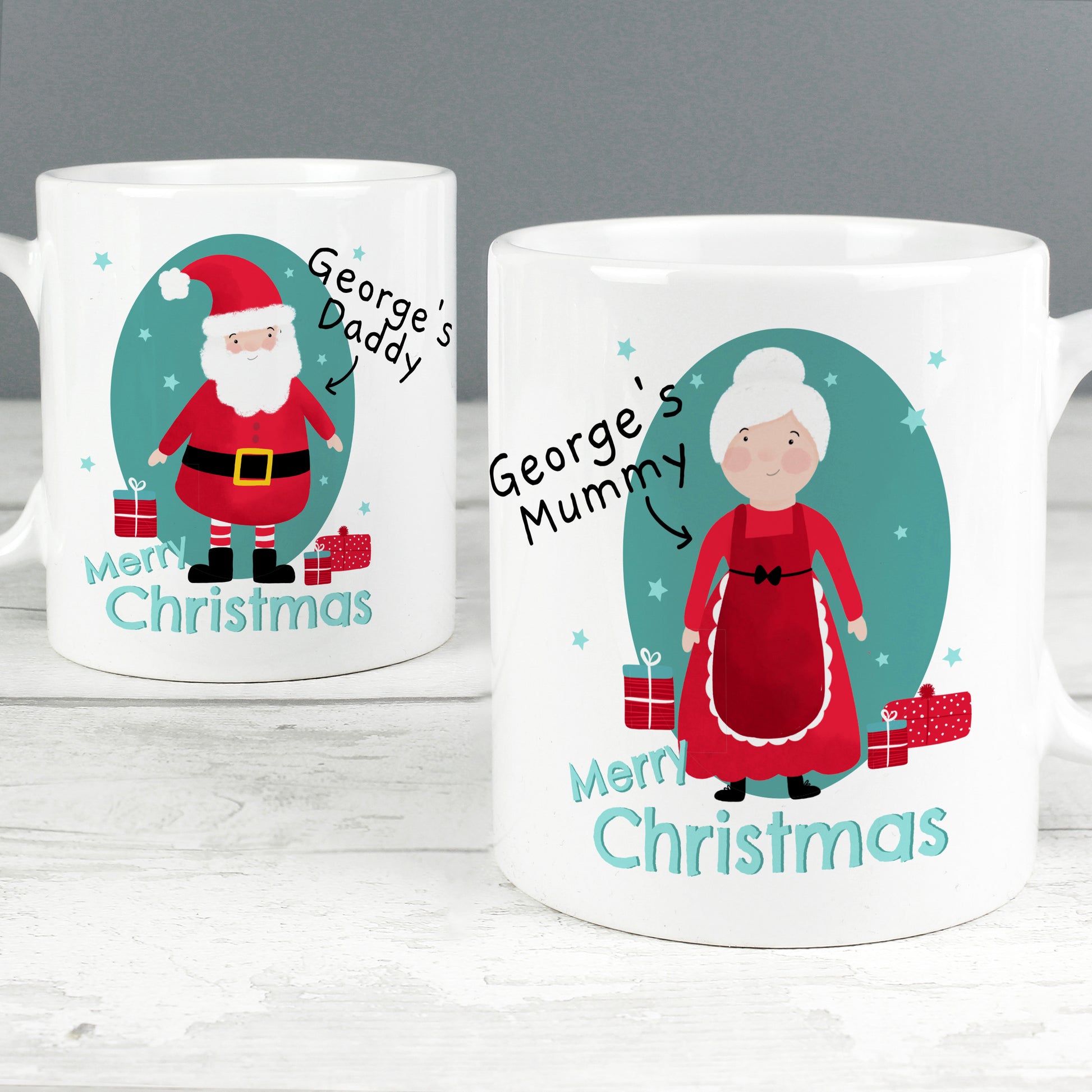Personalised Mr & Mrs Claus Mug Set - MK&JD Gifts