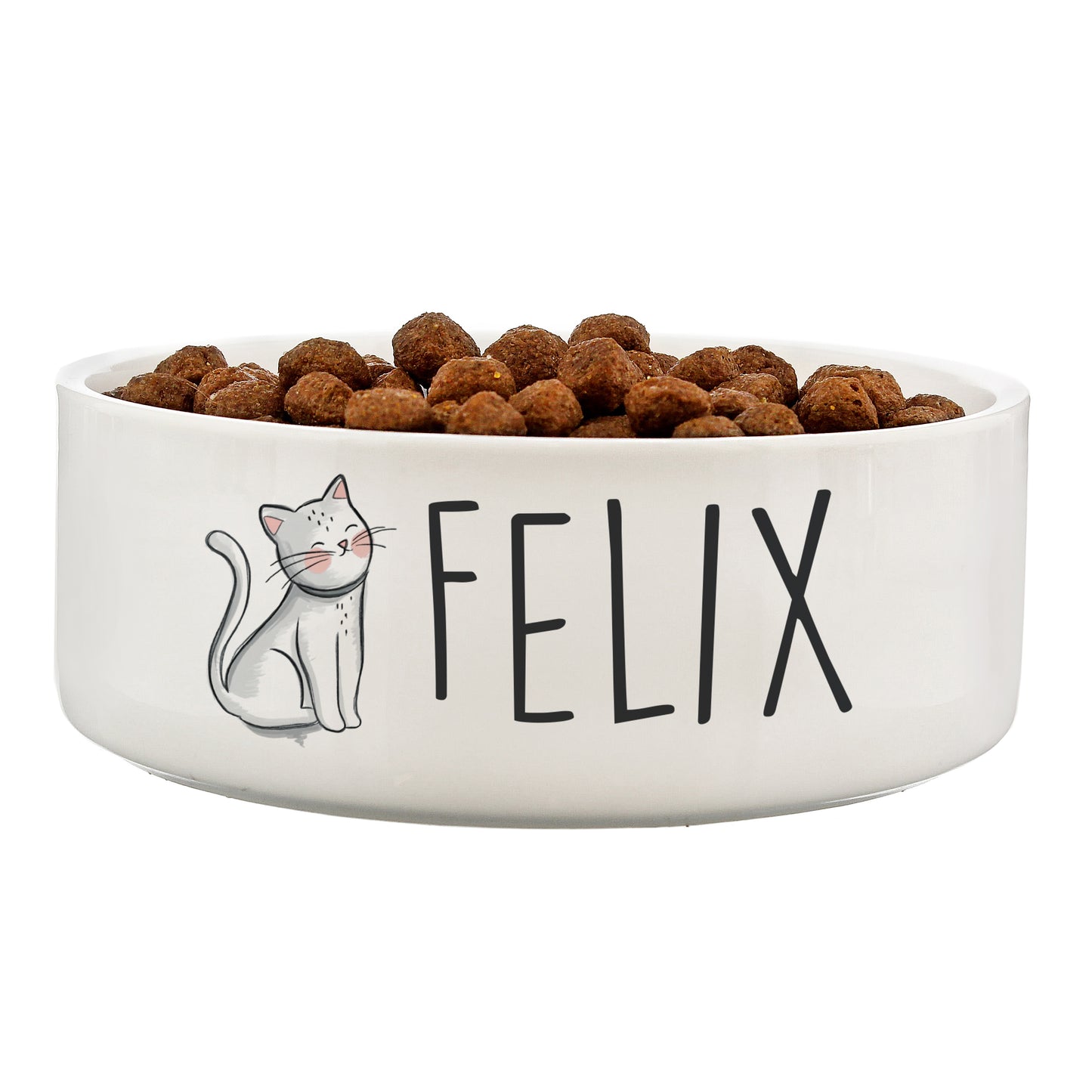 Personalised Scribble Cat 14cm Medium Pet Bowl - MK&JD Gifts