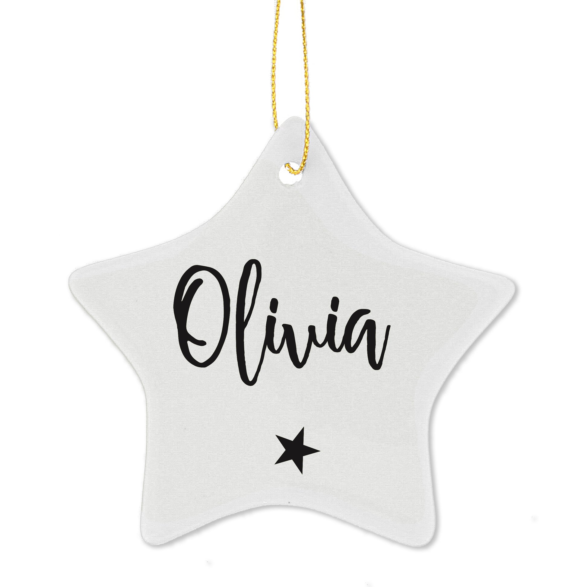 Personalised Name Ceramic Star Decoration - MK&JD Gifts